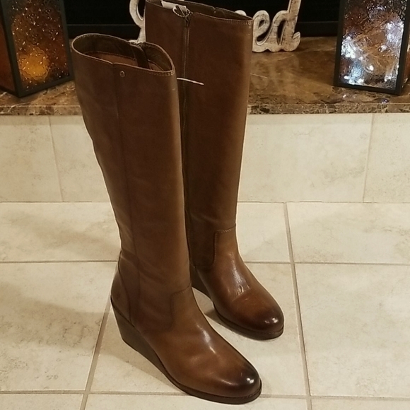 emma knee high wedge boot